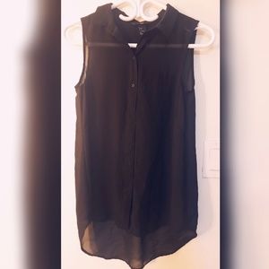 H&M Sleeveless Black shirt chiffon Size 2